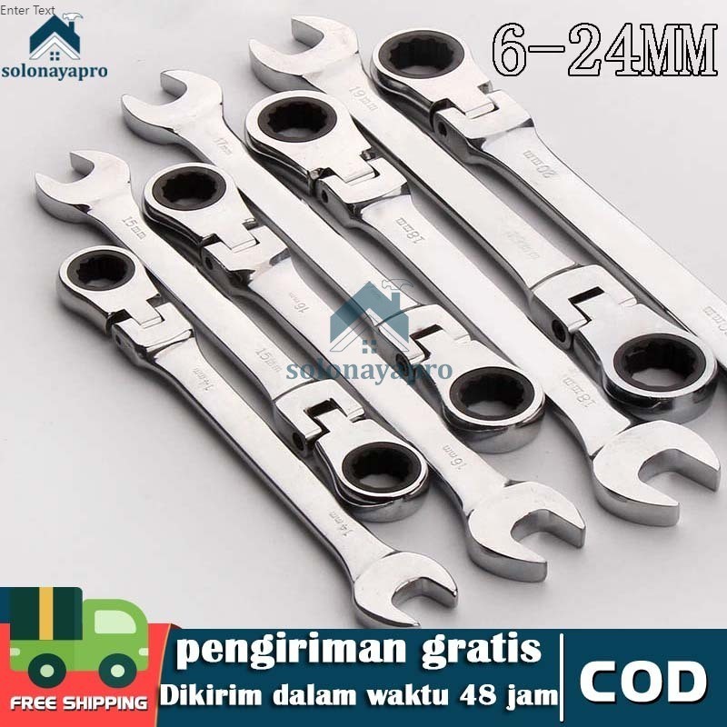 Kunci RATCHET WRENCH / KUNCI RING PAS RETURNABLE 2IN1 8/10/12/13/14/17 ...