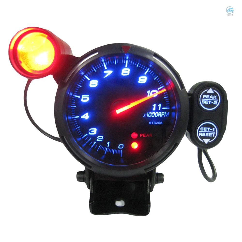 3.5'' Pointer Tachometer Kit Blue LED Pointer Display Tachometer Car ...