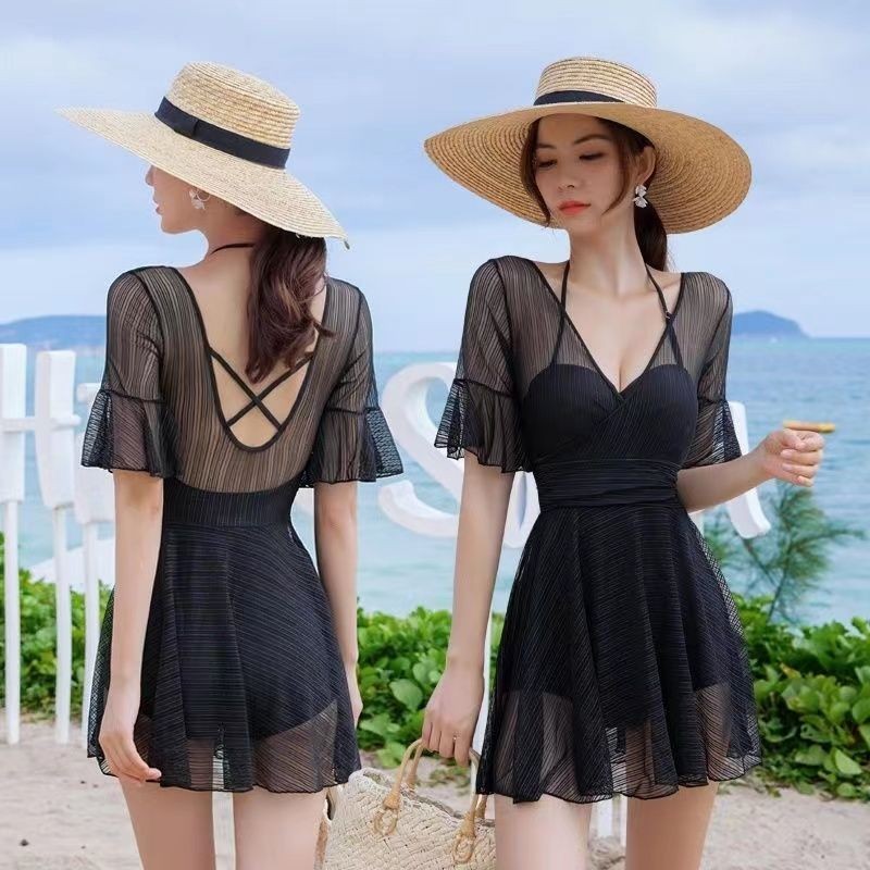 Large Size Swimsuit 2023 New Style Fat mm One-Piece Lace Skirt ...