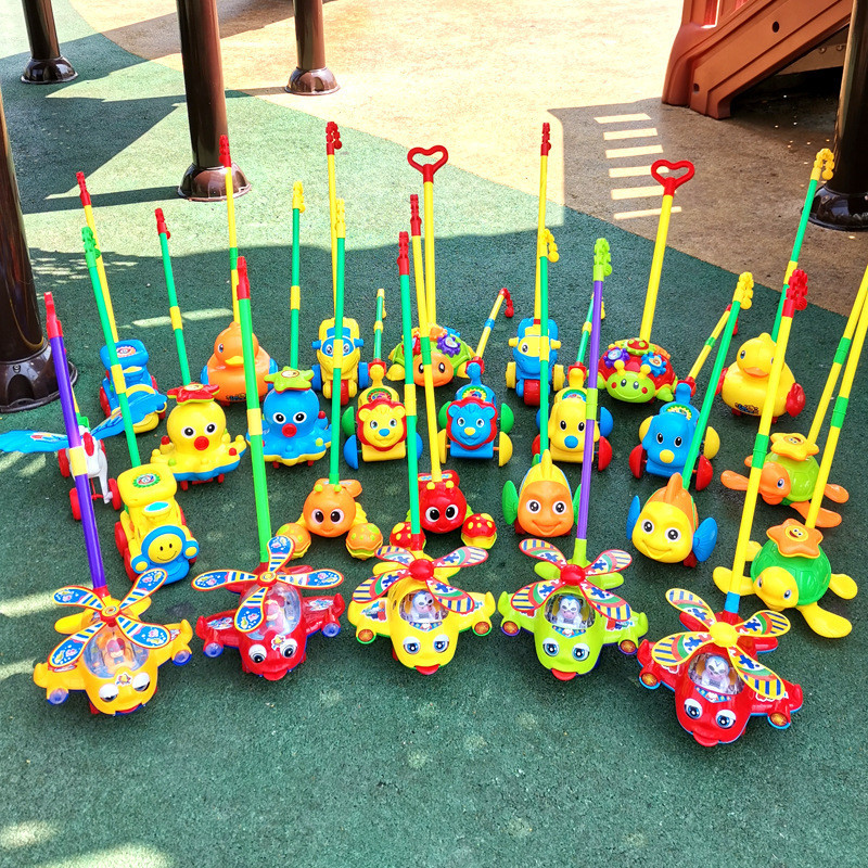 Mesin Rumput Toys Children's Toddler Hand Push Aircraft Toy Push Wheel ...
