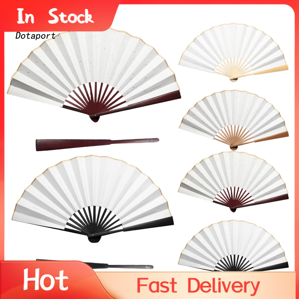 KDDT- Rice Paper Folding Fan Summer Cooling Fan Chinese Style Handheld ...