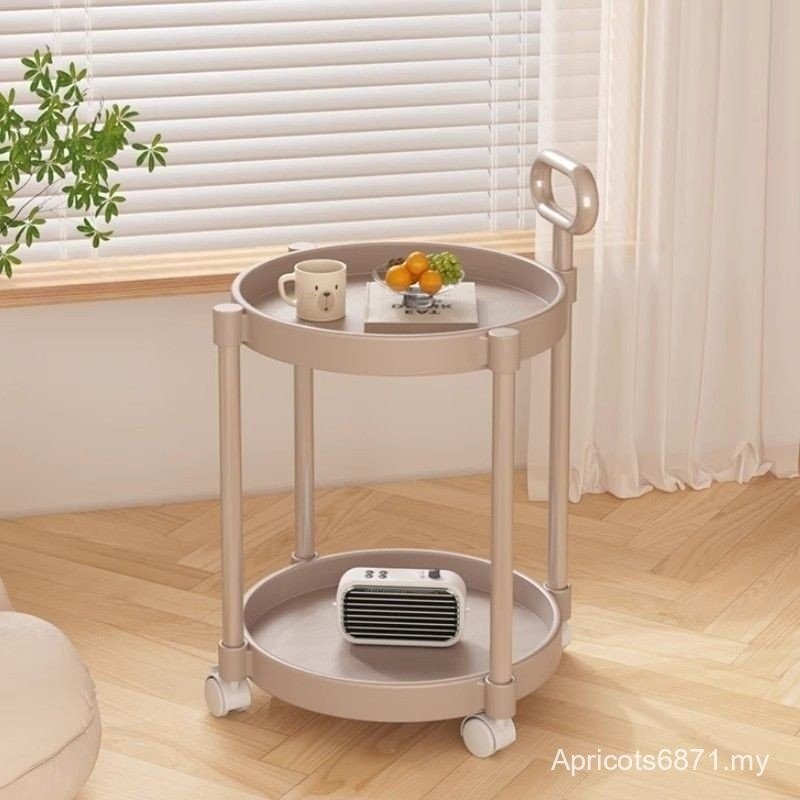 Small Coffee Table Removable Sofa Side Table Bed Shelf With Wheeled ...