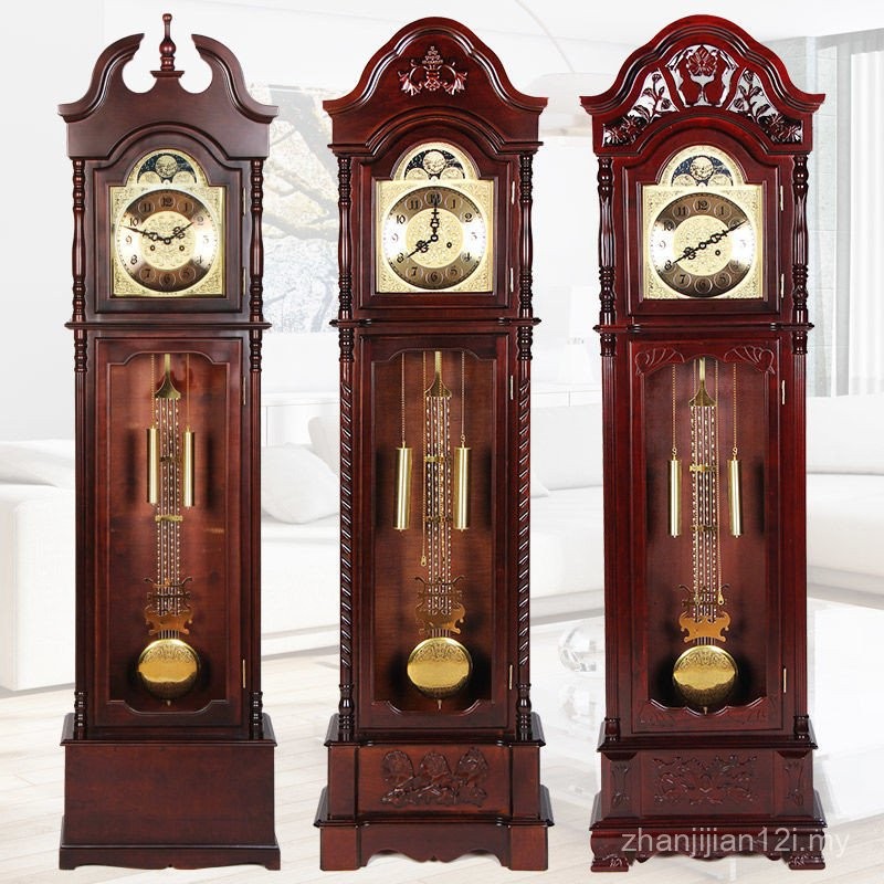 European Mechanical Floor Clock Solid Wood Large Table Clock Living ...