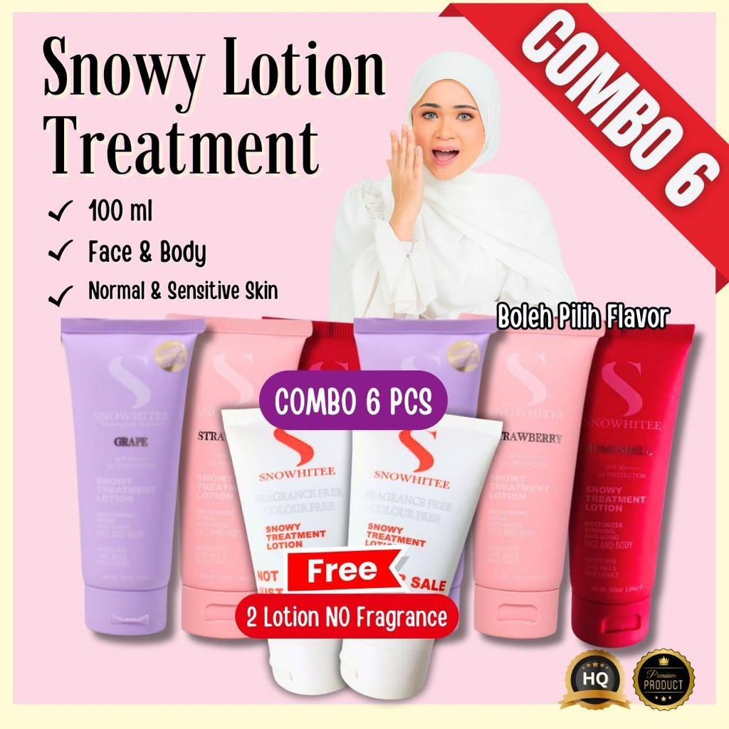 SNOWY Combo 6pcs Treatment Lotion + 2 lotion no fragrance moisturizer ...