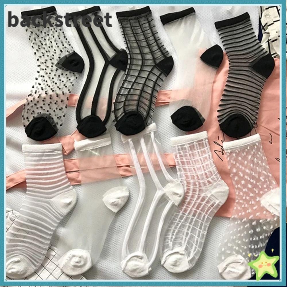 BS Lastic Socks, Crystal silk Crystal Lace Ankle Socks, Transparent ...