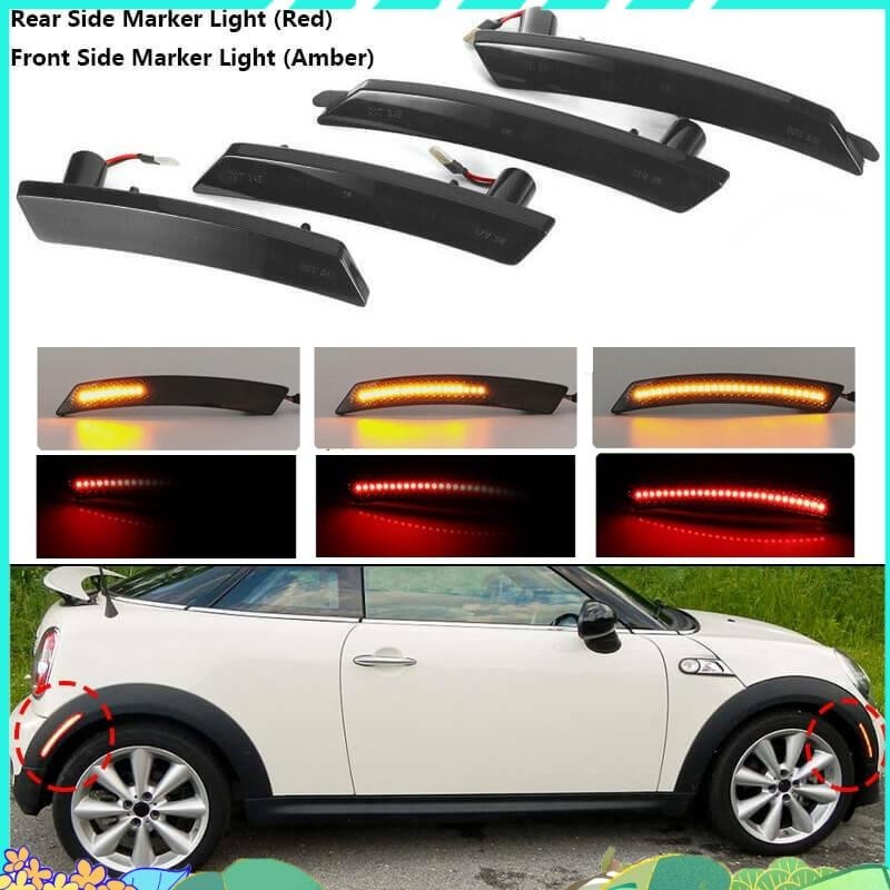 Car LED Side Markers, Turn Signal Lamp Side Indicator for R55 R56 R57 ...