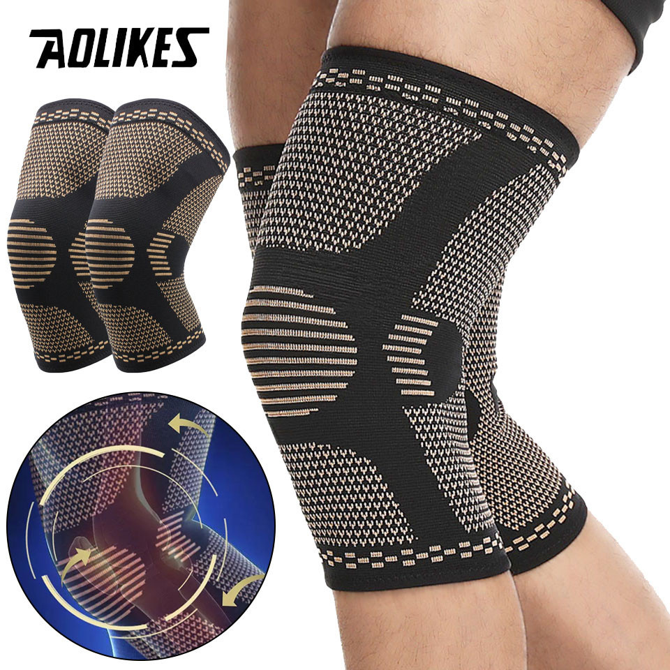 AOLIKES 1Pair Sports Compression Nonslip Knee Pads Joint Pain Knee