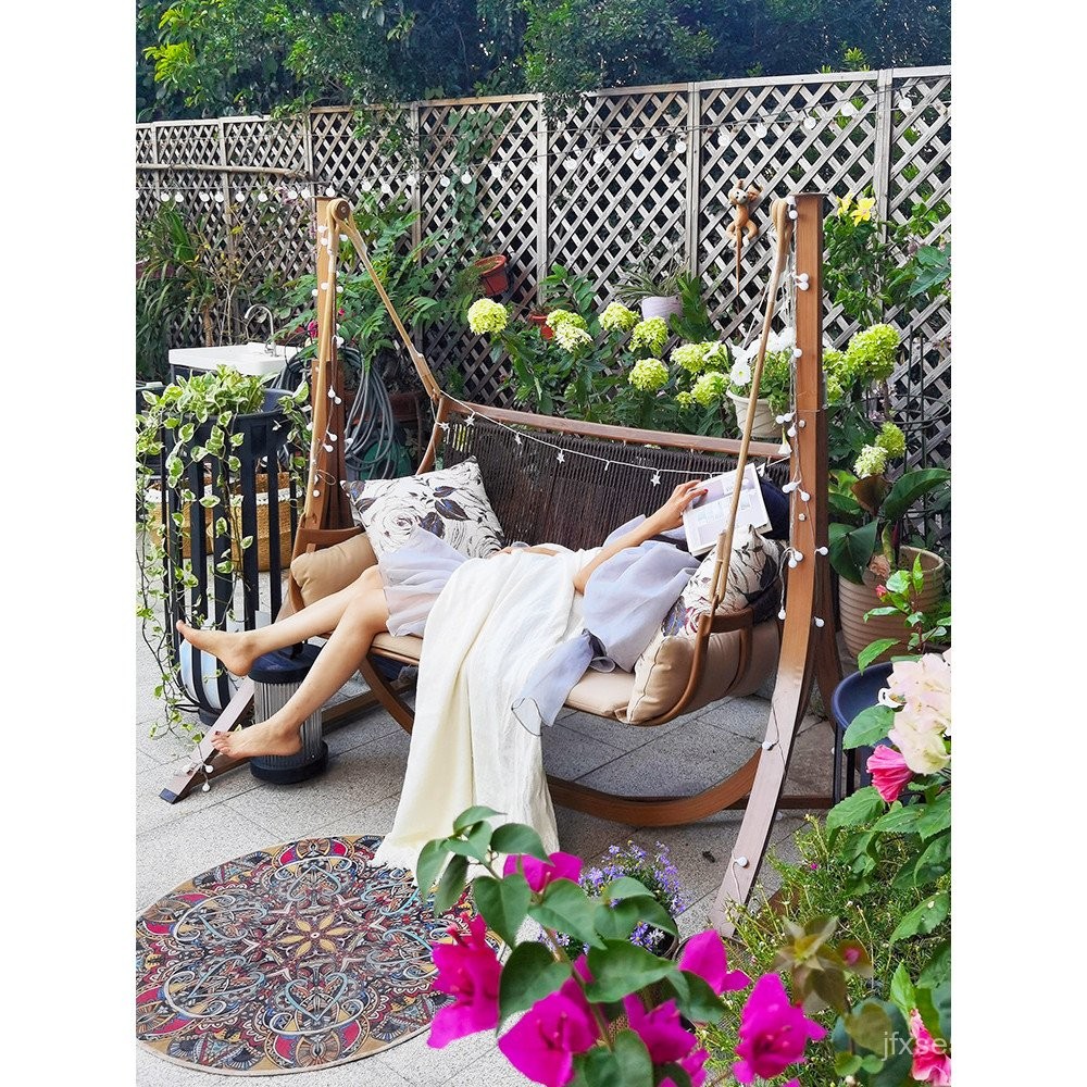 Swing Outdoor Courtyard Garden Balcony Swing Chair Double Hammock ...