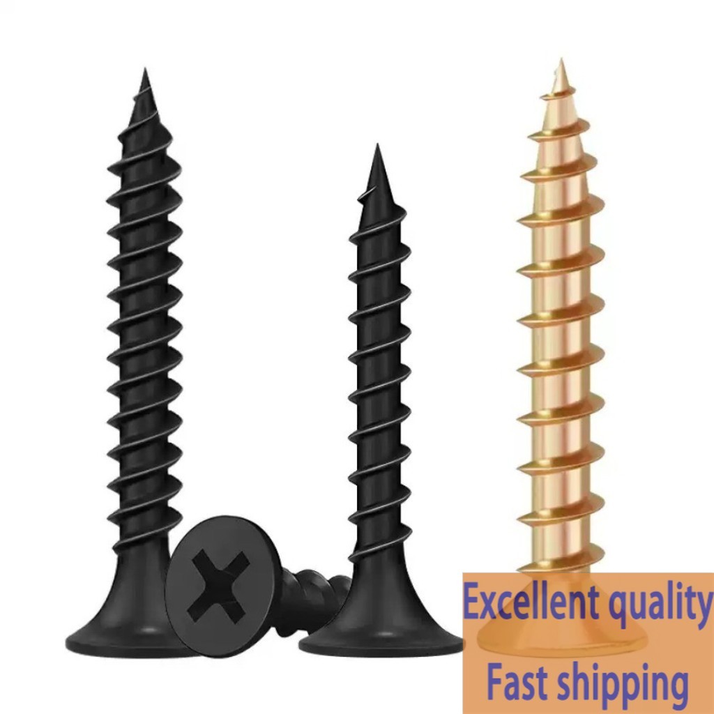 Quick Thread Self-Tapping Countersunk Head Woodworking Screws (Black ...