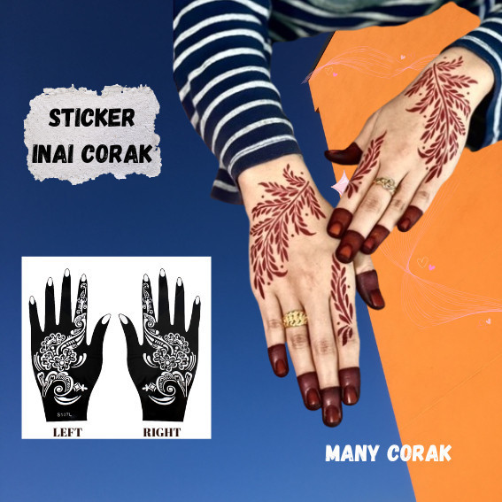 STICKER INAI CORAK MENARIK VIRAL (SEPASANG TANGAN) | Shopee Malaysia