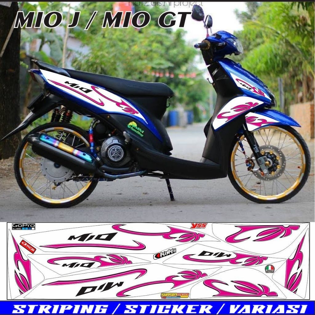 Mio GT Motorcycle STRIPING/STRIPING Variations Of mio GT Sticker NEW ...