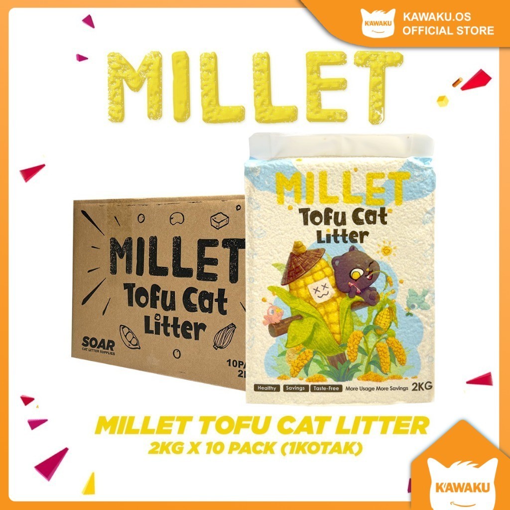 KAWANKU Millet Tofu Cat Litter 6L/2KG 10 Packs (1 Carton) Shopee Malaysia