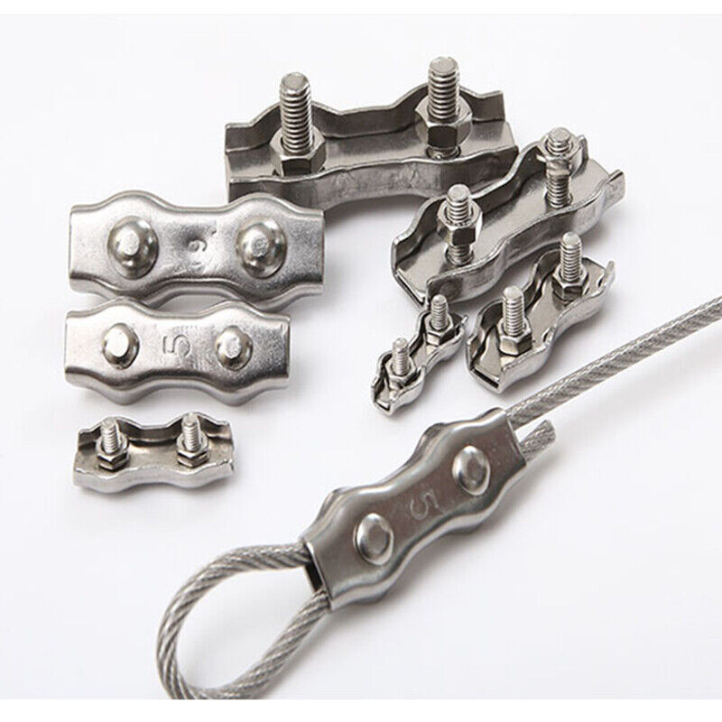 304 Stainless Steel Simplex Steel Wire Rope Cable Grips Clamp Clips M2 ...