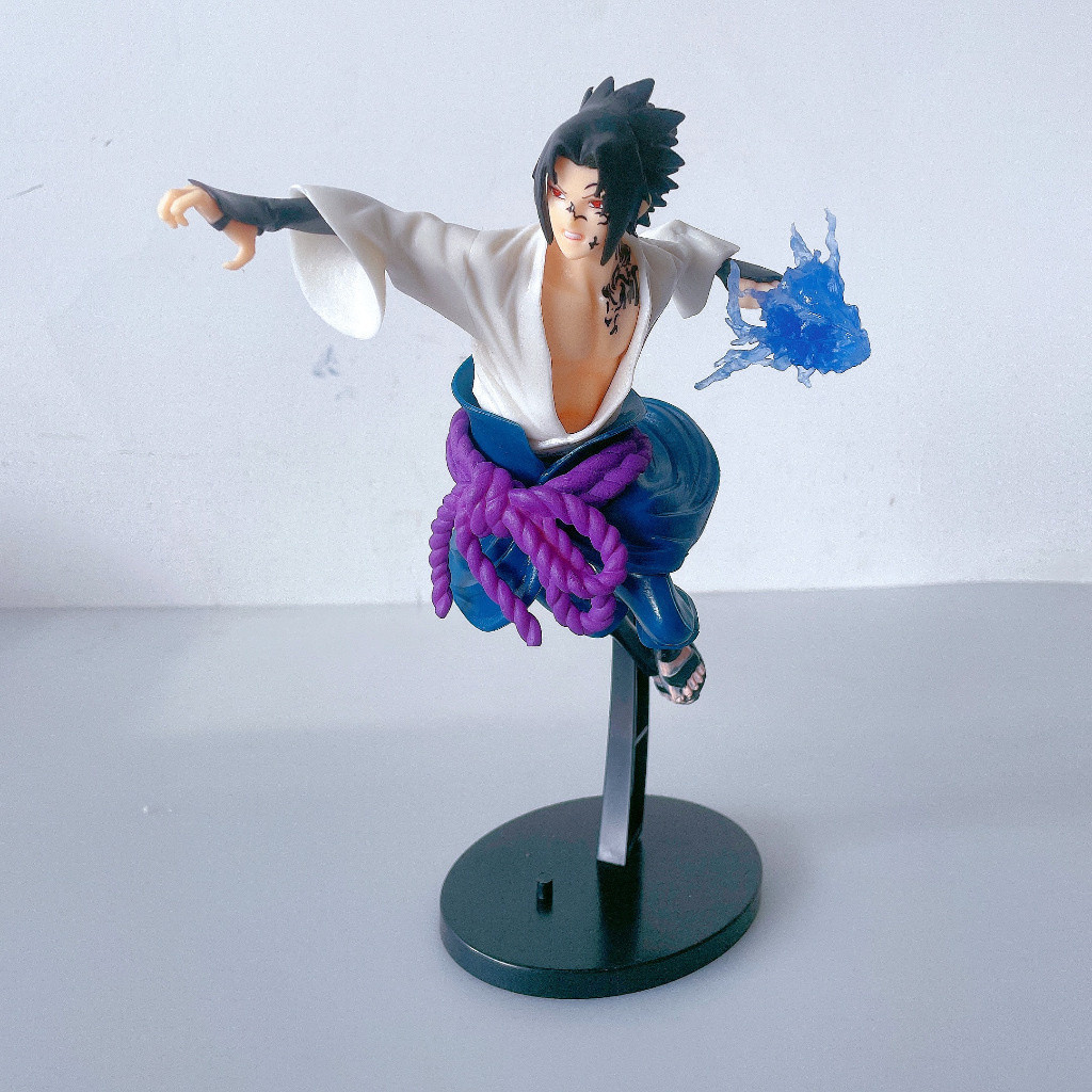 20cm Naruto Anime Figures Uchiha Sasuke Curse Seal Sitting Action ...