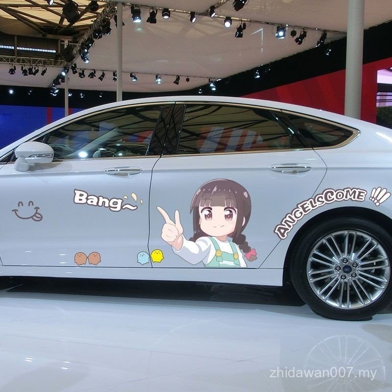 Angel Comes Car Stickers Shiraisaki Flower Stickers Girl Scratch Car ...