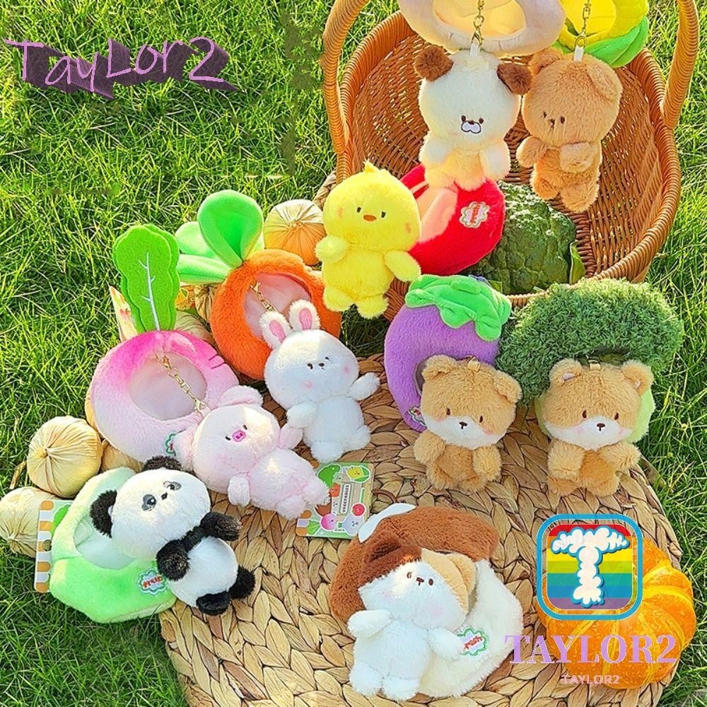 ATAYLOR Cross-dressing Animal Plush Keychain, Rabbit Bear Dog PP Cotton ...