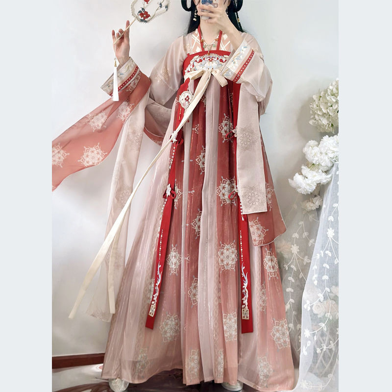 【最好看的汉服】古月坊原创青韵唐制一片式齐胸汉服女中国风汉元素春日常款 | Shopee Malaysia