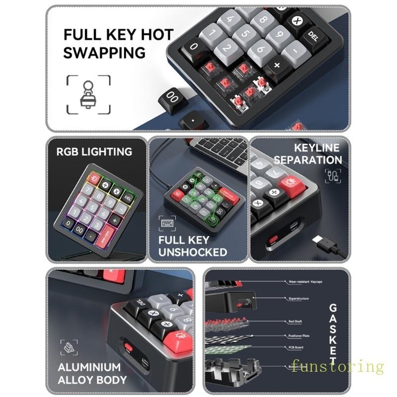 FUN K812 Hot Swappable Mechanical Game Keyboard Customizable Lighting ...