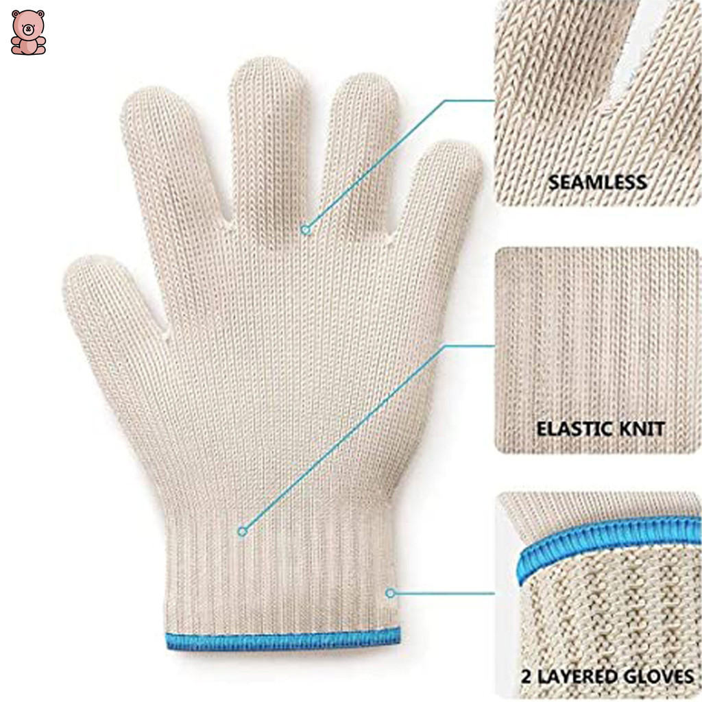[YK]Heat Resistant Cooking Gloves for Indoor and Outdoor Use Heat