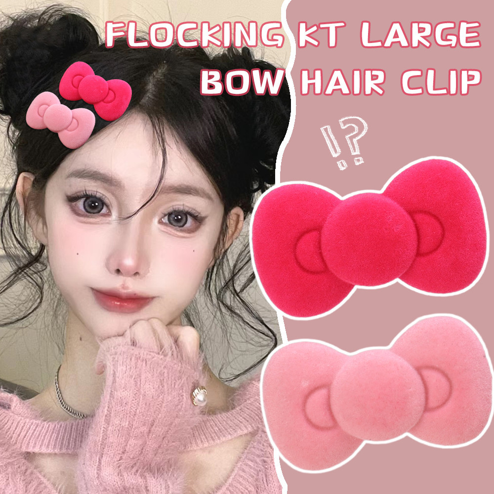 Korean Style, Sweet, Bowknot Side Bangs Hair Clip- Women Pink, Flocking ...