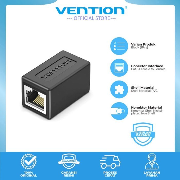 Vention Barrel Connector RJ45 Cat.6 FTP Female to Female Jack Coupler ...