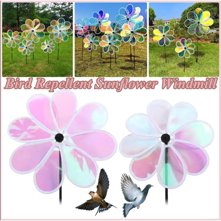 Bird Repellent Sunflower Windmill Foldable Outdoor Garden Decoration ...
