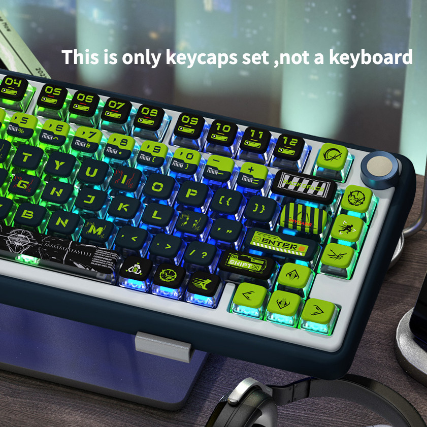 PBT Dye Sublimation Ghost Walker Pudding Keycaps with Four Side ...