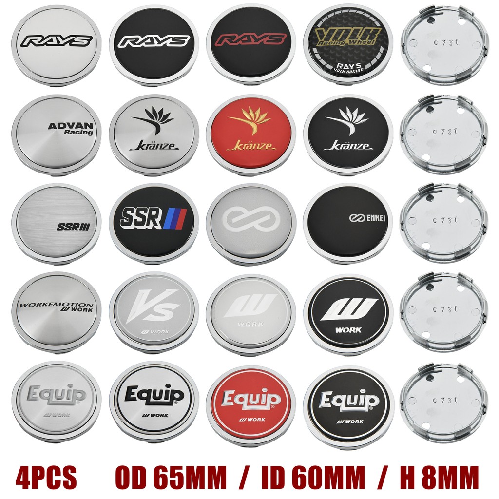 65mm RAYS Wheel Center Caps ADVAN Emblem WORK Wheel Cover Cap SSR Wheel ...