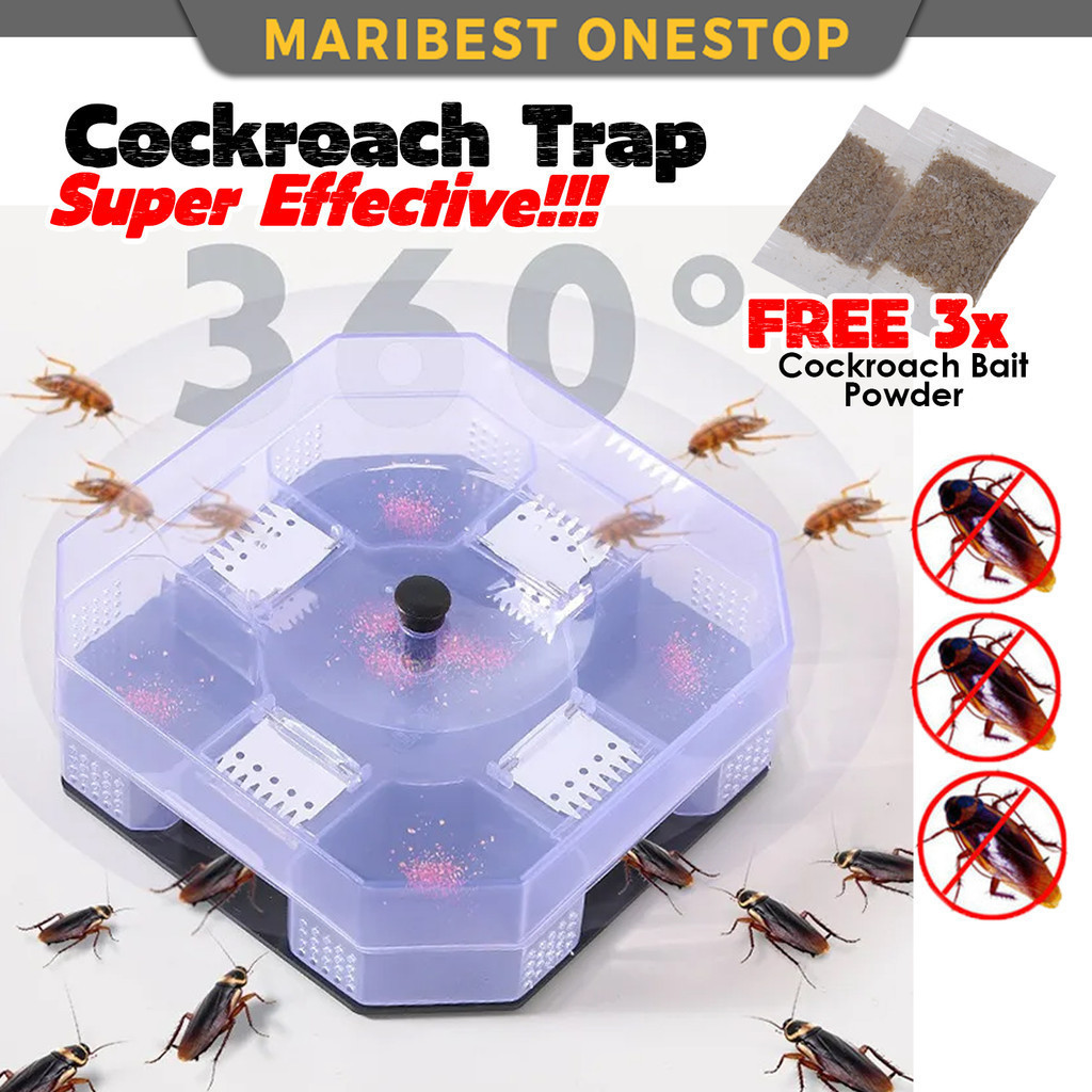 Reuseable Cockroach Trap Box Non-Toxic Insert Killer Catcher Perangkap ...