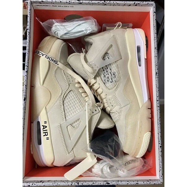 * 100% Ori * Nike Air Jordan 4 Retro off-white sail CV9388-100 IQAA ...