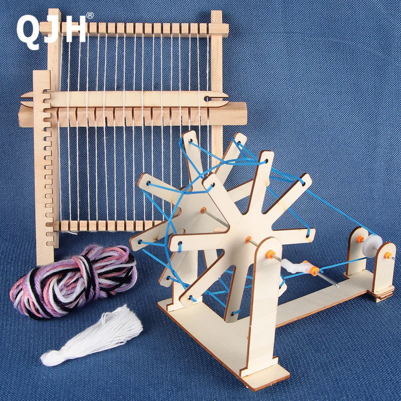 Mini Weaving Loom Frame Kit, Wooden Spinning Wheel, Tapestry Loom ...