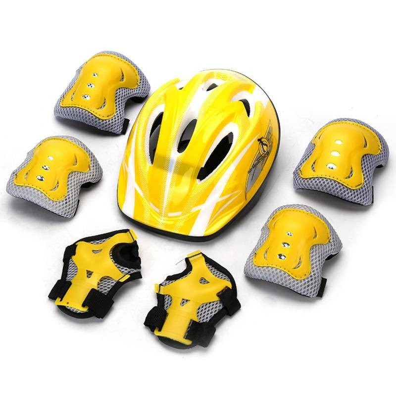 Children Protective Gear Seven-Piece Set Safety Helmet Knee Pads