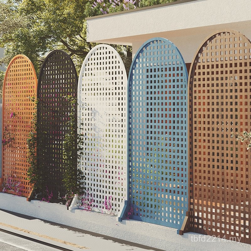 Preservative Wooden Grid Garden Fence White Fence Outdoor Rattan ...