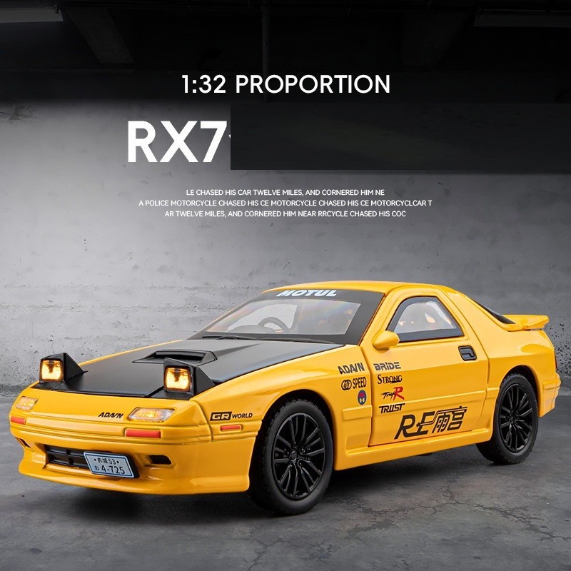 1:32 Mazda RX7 RX-7 FC INITIAL D Supercar Alloy Die Cast Model Kereta ...