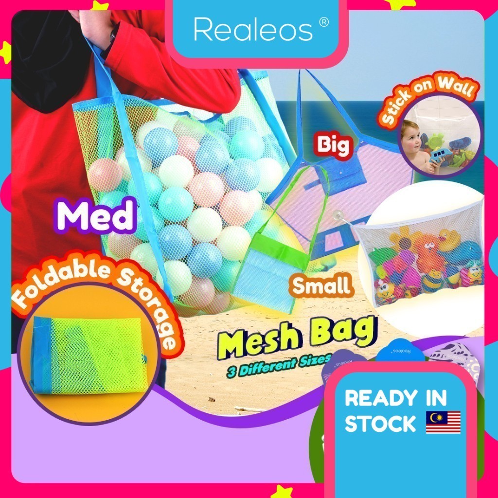 Realeos Baby Bathtub Bathroom Kids Toy Storage Mesh Net Holder Foldable