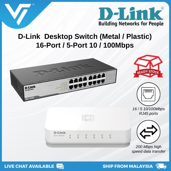 Suis Desktop D-LINK DES-1016D DES-1005A DES-1005C - (16-Port / 5-Port ...