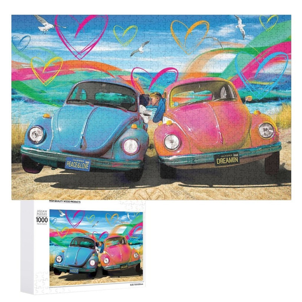 Retro Car Color Puzzle (500 Piece Jigsaw Puzzle) - Glare Free ...