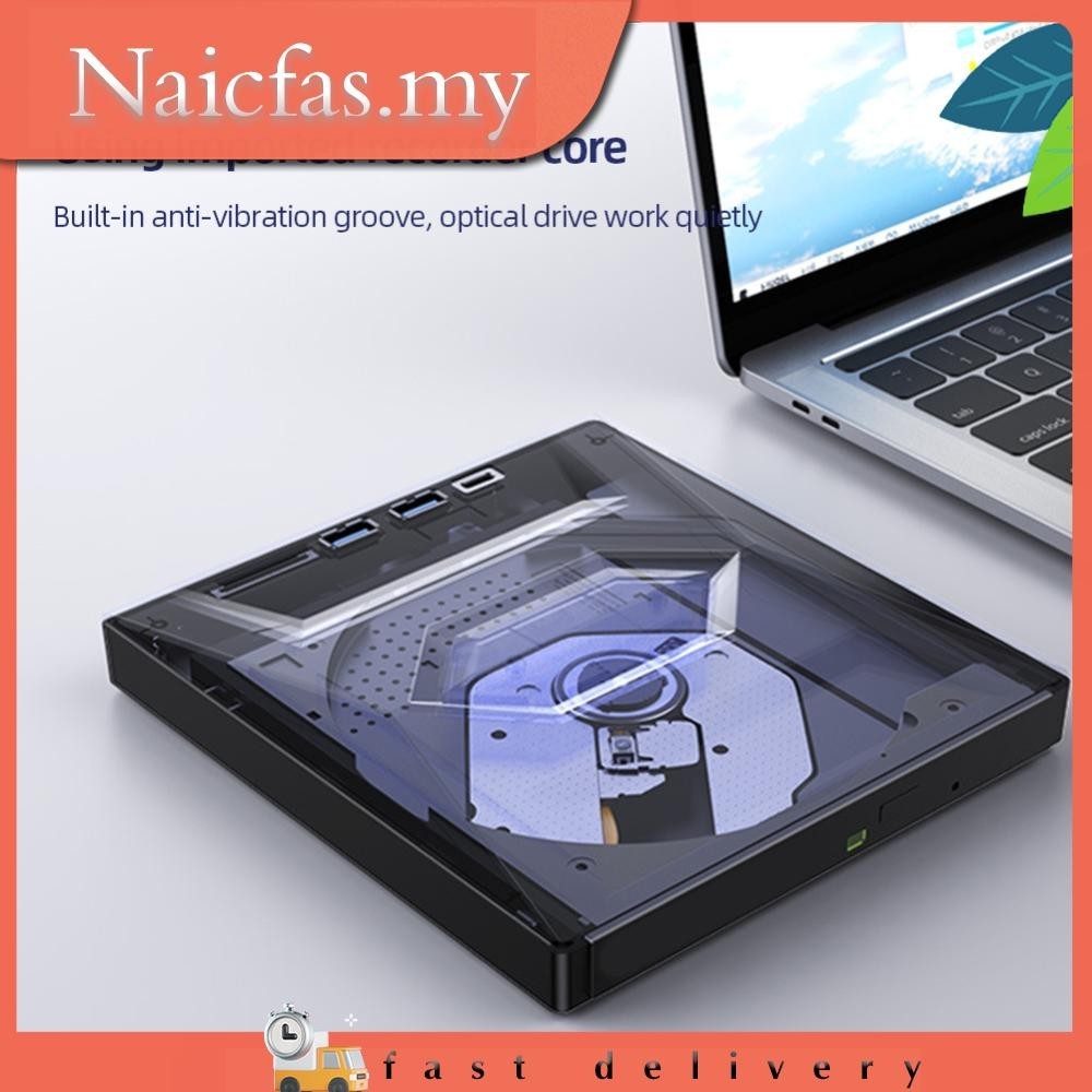 [Naicfas.my] 5 In 1 Drive Burner Recorder with USB/Type-C Ports+ SD/TF ...