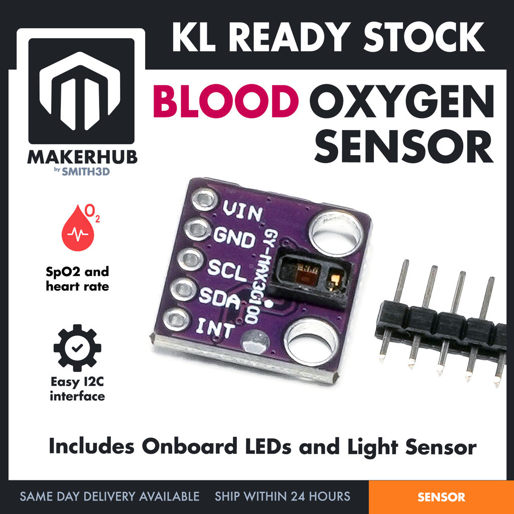 Blood Oxygen Sensor MAX30102 Pulse Sensor Heart Rate Oxymeter Sensor ...