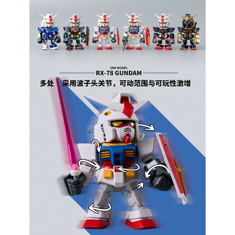 {ORIGINAL} QMSV MINI RX-78 GUNDAM 2ND MODEL 8 DESIGNS BLIND BOX FIGURES ...