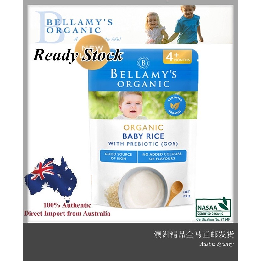 [Ready Stock EXP: 05/2026] Bellamy's Organic Baby Rice With Prebiotic 4 ...