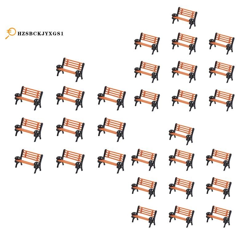 10Pcs Model Train HO N O Scale Bench Chair Model Settee Street Park ...