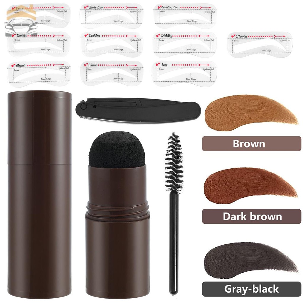 Eyebrow Powder One Step Brow Shaping Stencils Kit Professional Eyebrow ...