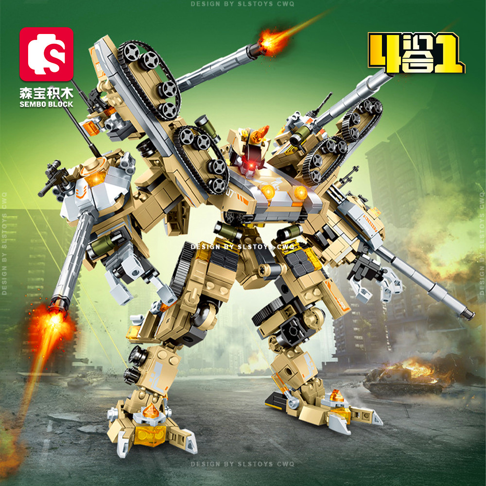 Sembo Block 203170 Mecha Of Steel Shadow Warrior Robot Building Bricks ...