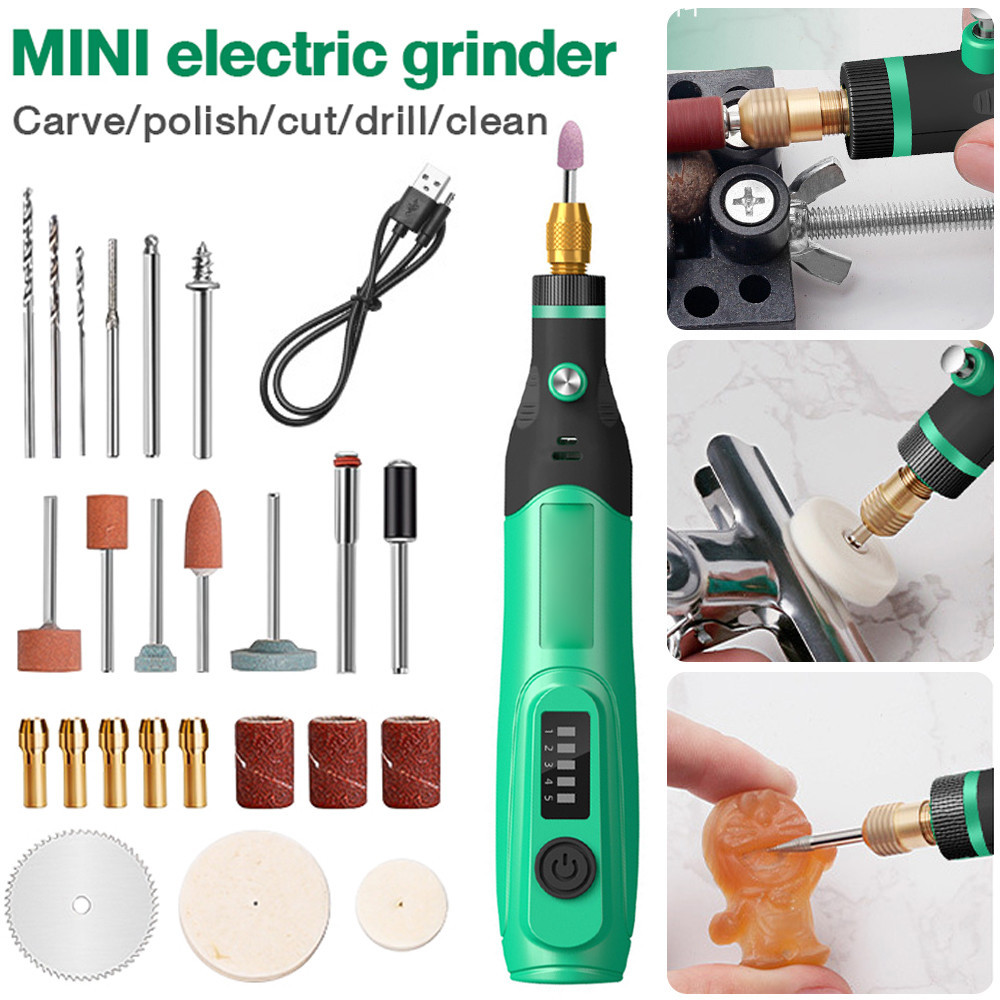 18000r/min Electric Engraving Pen Grinder Set Rechargeable Wireless