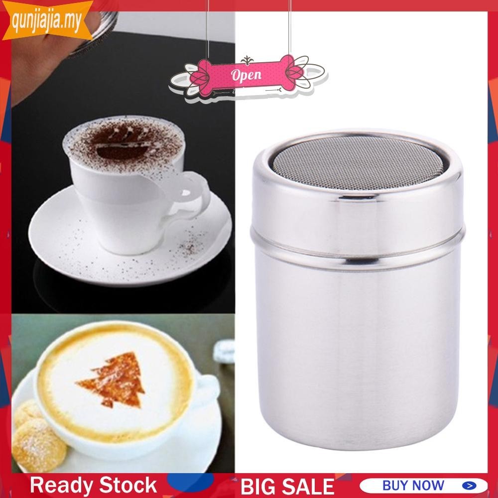 Stainless Steel Sprinkle Cocoa Sugar Flour Sifter Coffee Powder Duster ...