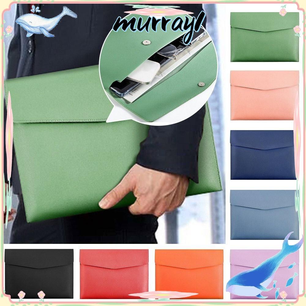 MURRAY1 Leather Document Pouch, Leather Large Capacity Leather File ...