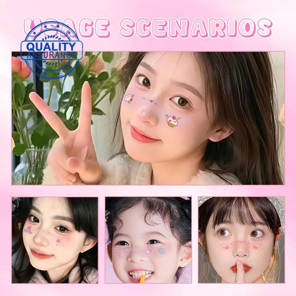Soug Cartoon Series Face Temporary Tattoo Stickers For Kid Girls Daily ...