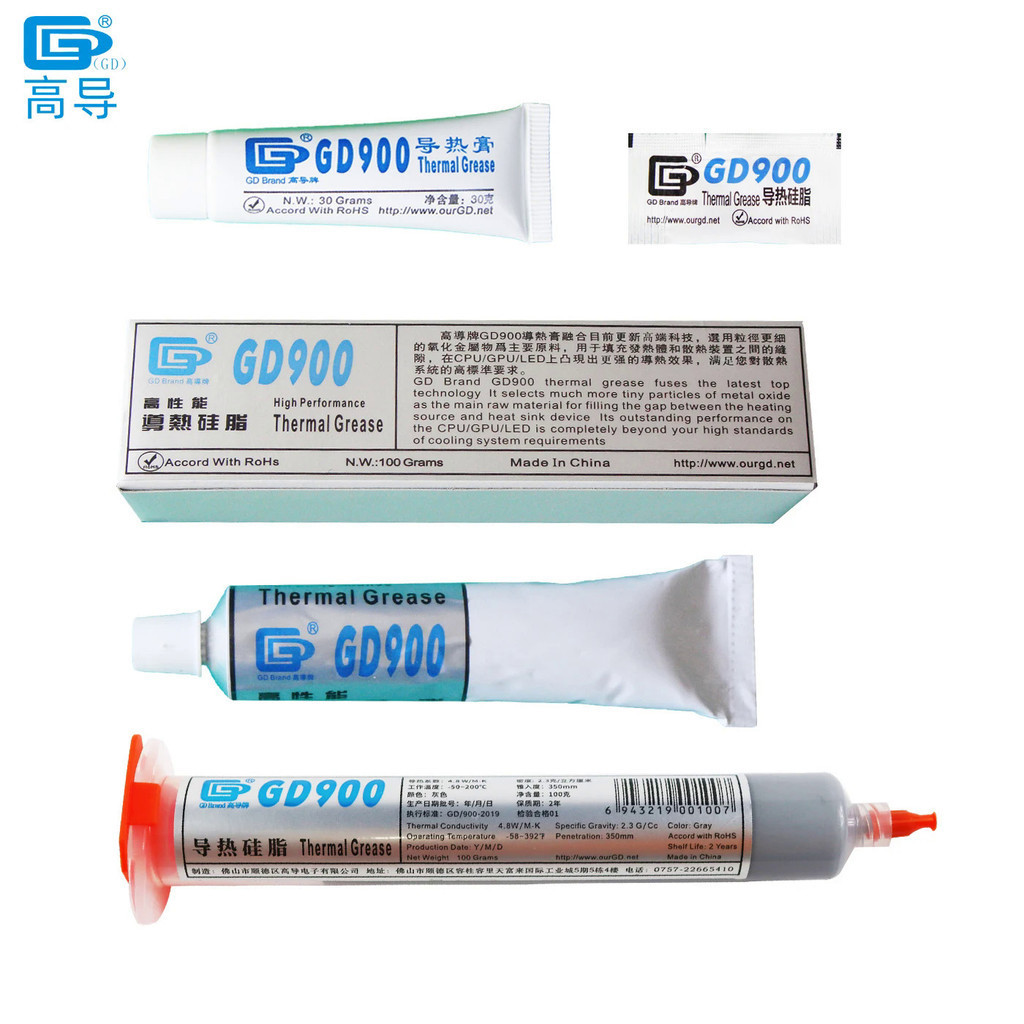 Net Weight 0.5/30/10 Grams GD900 Gray Thermal Conductive Grease Paste ...
