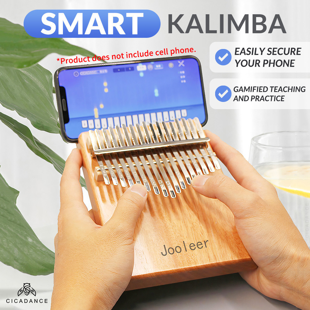 Jooleer 17 Keys Kalimba With App Thumb Piano Portable For Adults & Kids Okoume Mbira Tuning Hammer, Finger Covers, & More Included; Christmas Stocking